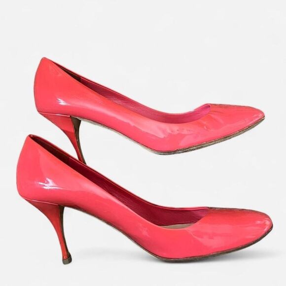 MIU MIU heels coral patent leather.  EU size 40 1/2 - Picture 5 of 6